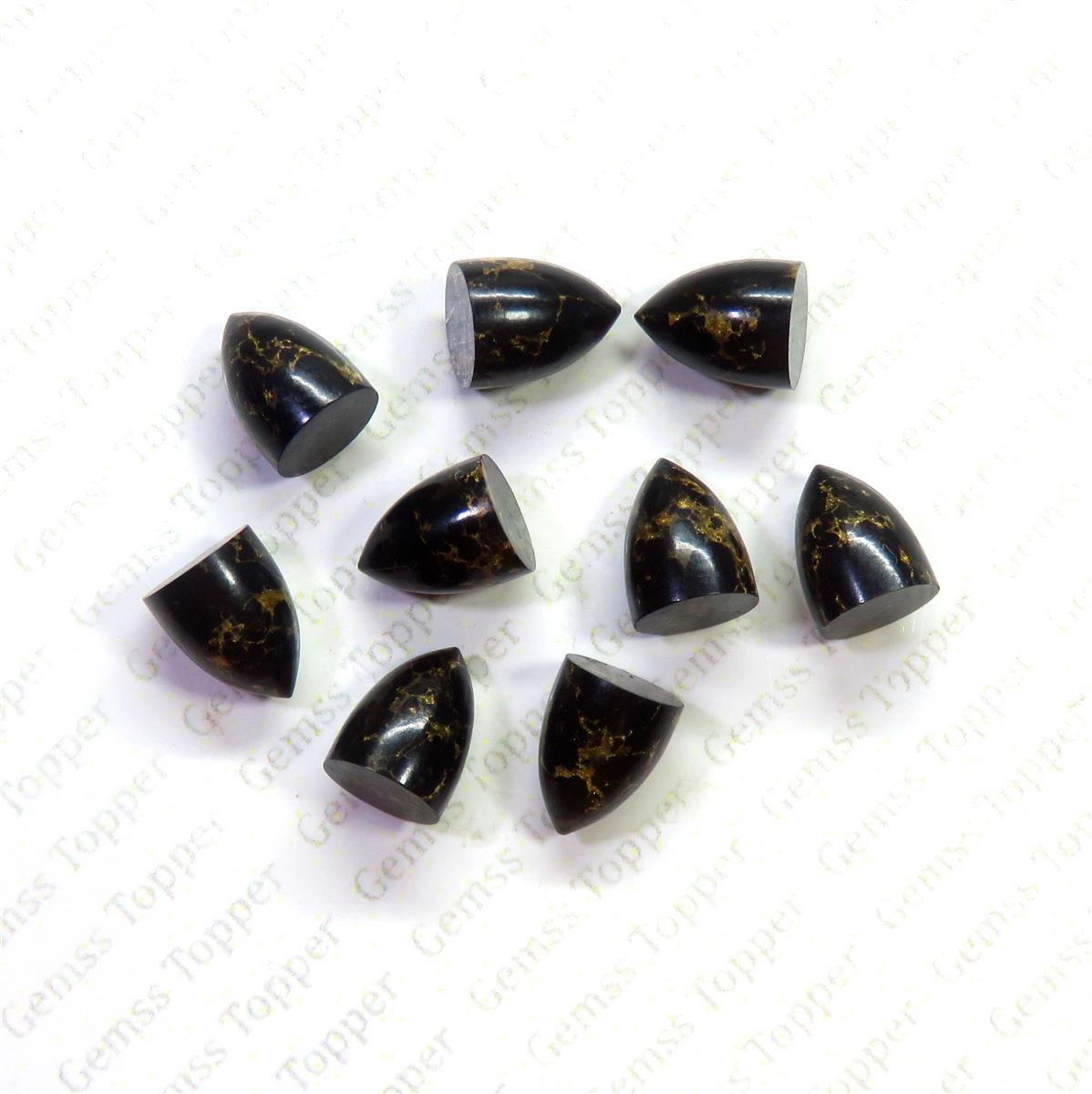 Black Mohave Turquoise 8x10 mm Bullet Cabochon